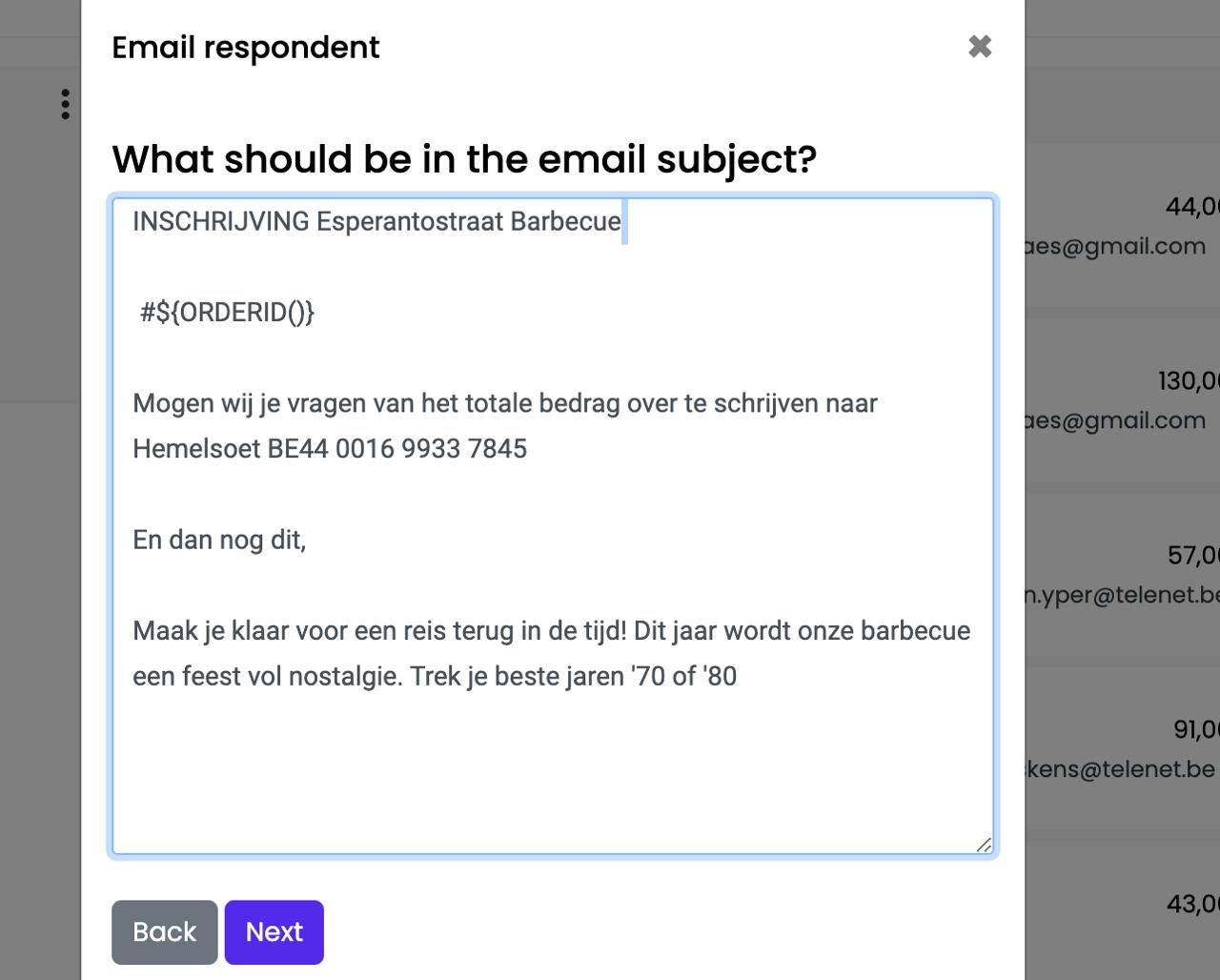 HI Karlien, you have have added an email subject with multiple sentences including line breaks. Email subject lines should be concise and should not include any line breaks. Please update the subject and then test the email notification.

We will also be implementing an update to limit the number of characters in the subject line and also automatically prevent users from using line breaks in the email subject. 